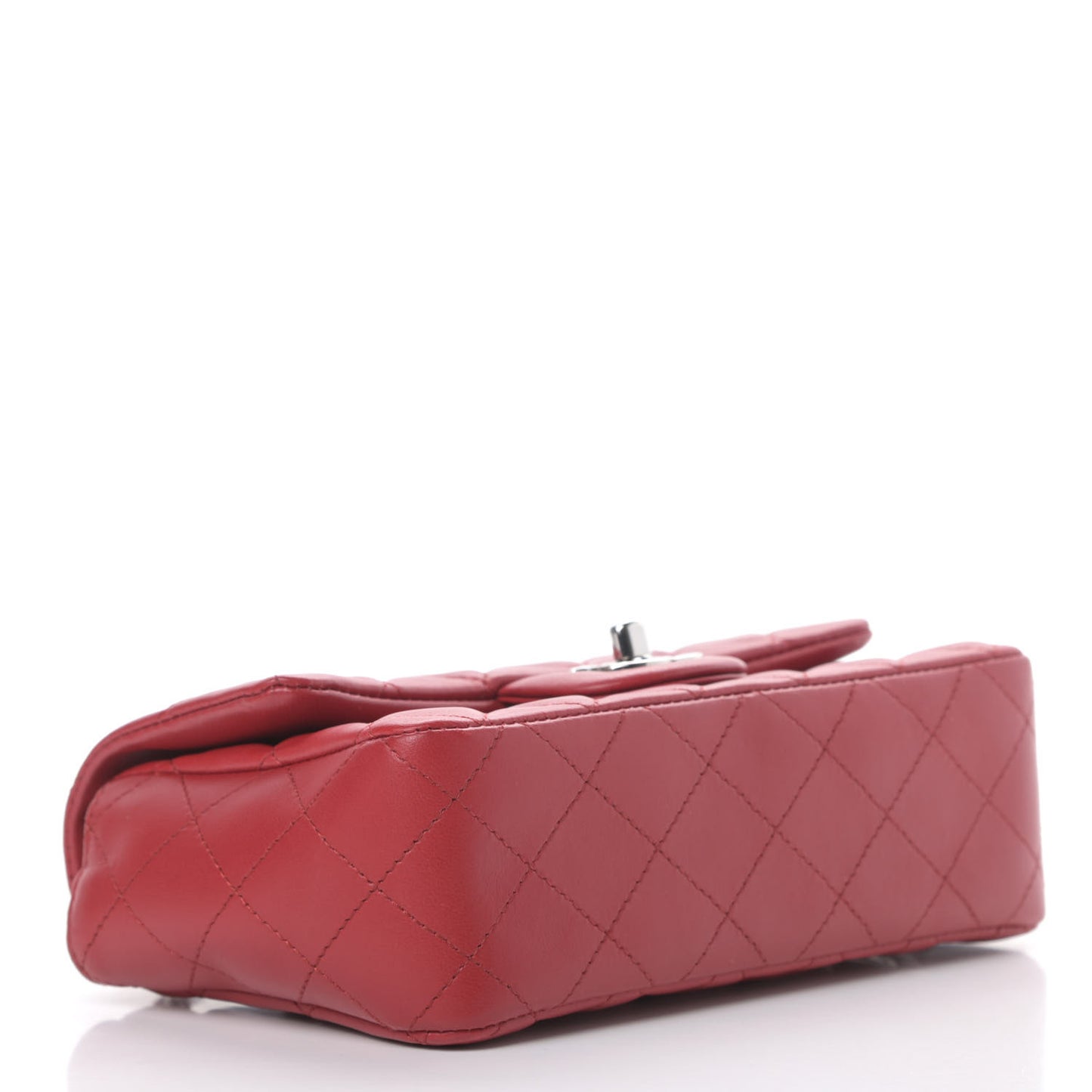 Lambskin Quilted Mini Rectangular Flap Red