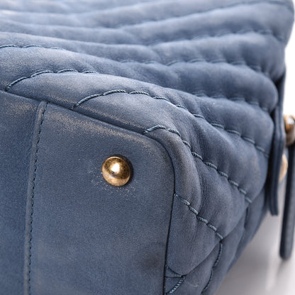 Chanel Iridescent Calfskin Chevron Quilted Surpique Tote Dark Blue 14 of 23