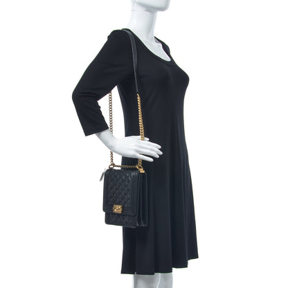 Chanel Caviar Quilted North South Boy Flap Black 2 of 8