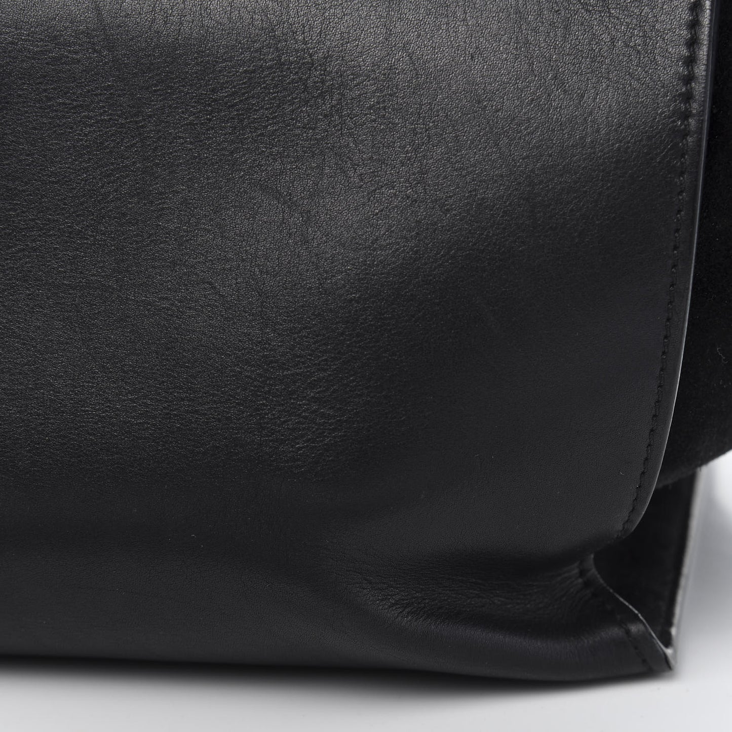 Smooth Calfskin Suede Medium Bi-Color Trapeze Black