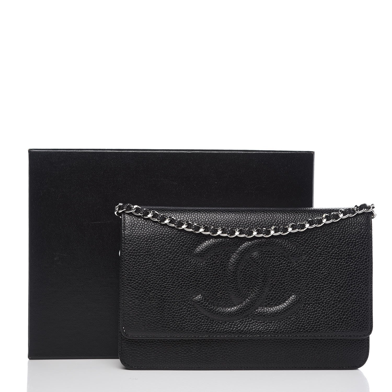 Chanel Caviar Timeless CC Wallet On Chain WOC Black 9 of 9