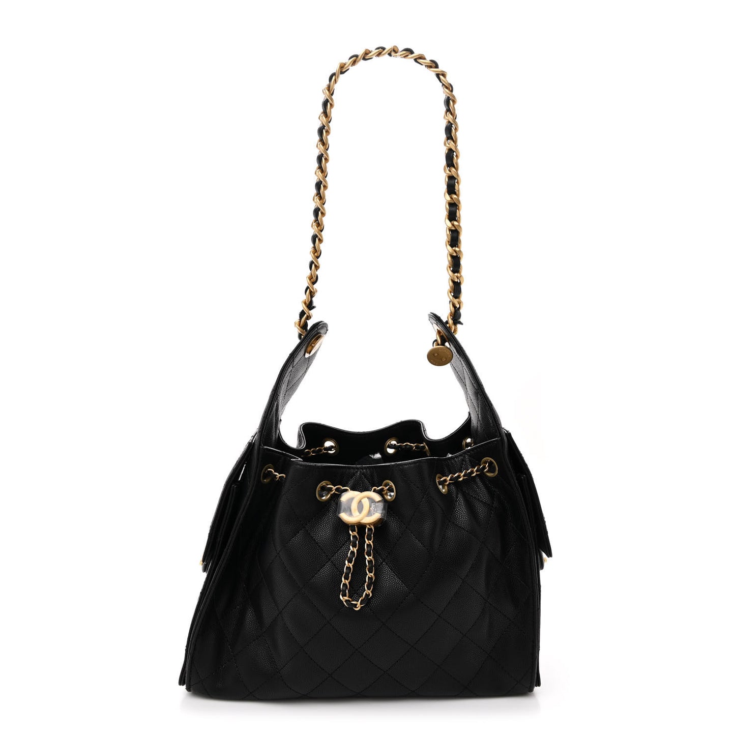 Caviar Quilted Small Chanel 25 Handbag Black