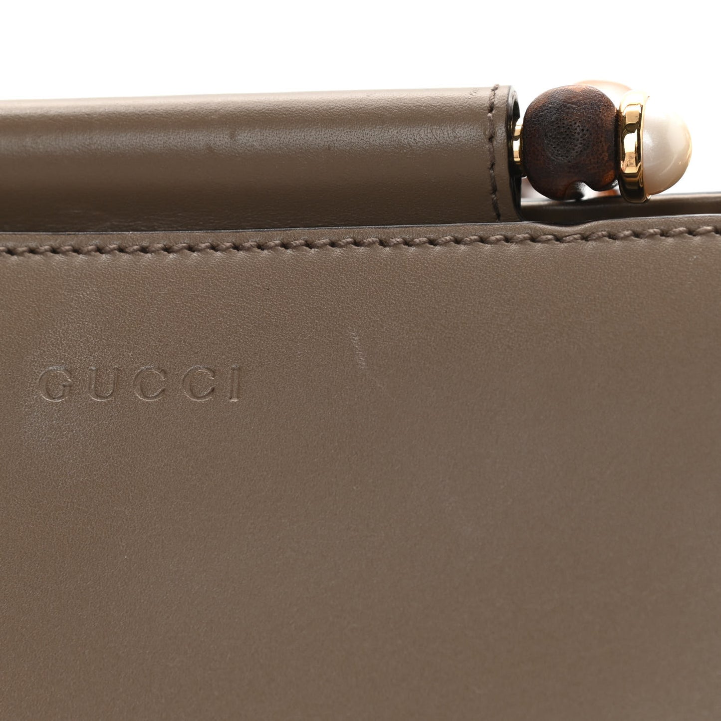 Nappa Bamboo Web Mini Nymphaea Top Handle Bag Brown