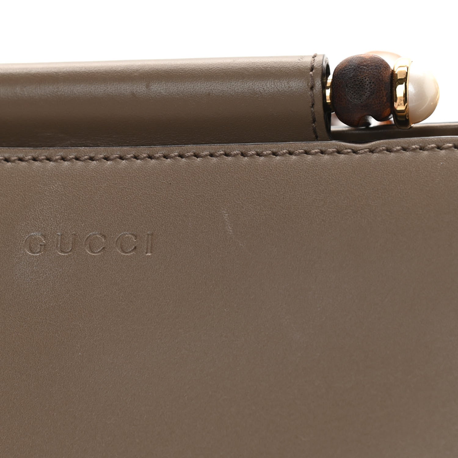 Gucci Nappa Bamboo Web Mini Nymphaea Top Handle Bag Brown 12 of 13