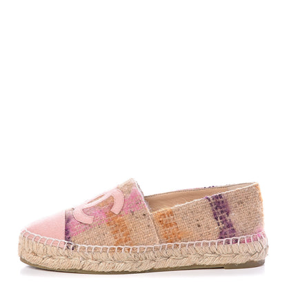 Chanel Tweed CC Espadrilles 35 Pink Multicolor 1 of 9