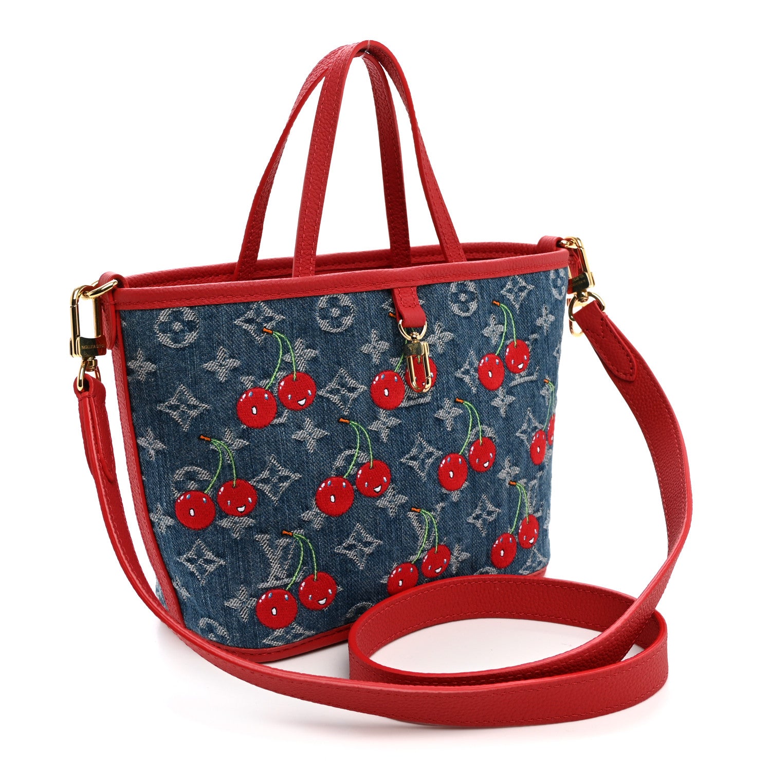 Louis Vuitton LV X TM Monogram Denim Cerises Neverfull Inside Out BB 3 of 9