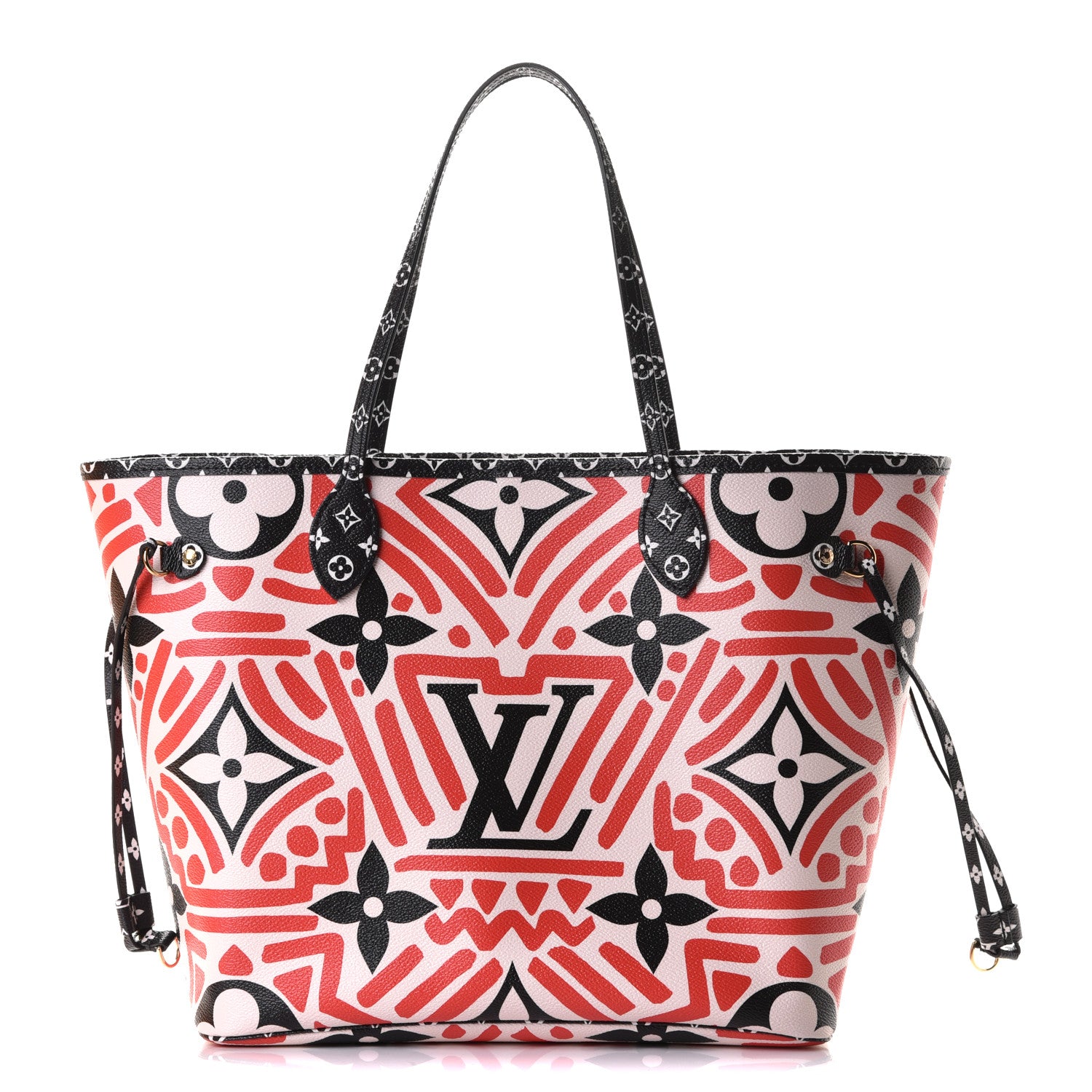 Louis Vuitton Monogram Giant Crafty Neverfull MM Creme Rouge Black 1 of 5