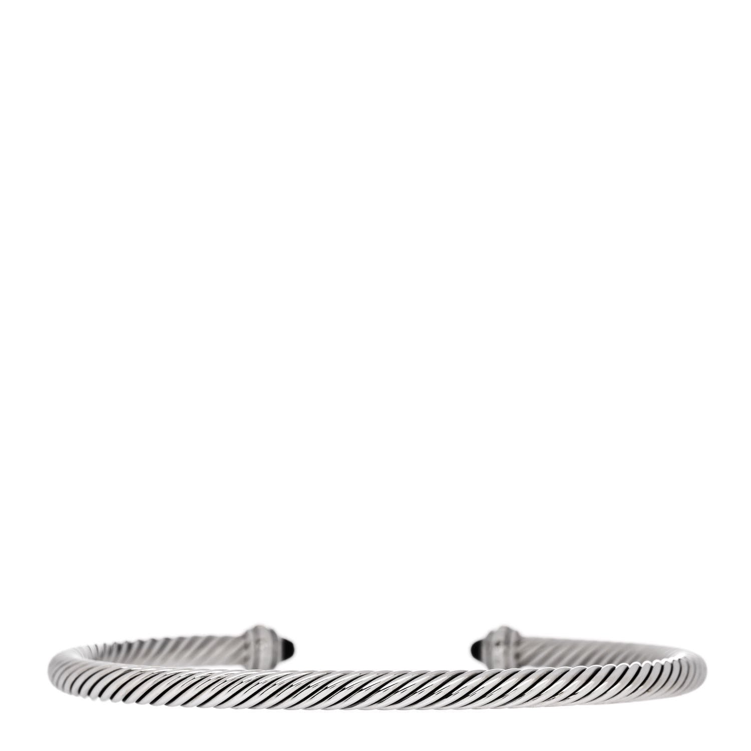 David Yurman Sterling Silver 18K Yellow Gold Black Onyx 4mm Cable Classics Bracelet 2 of 4