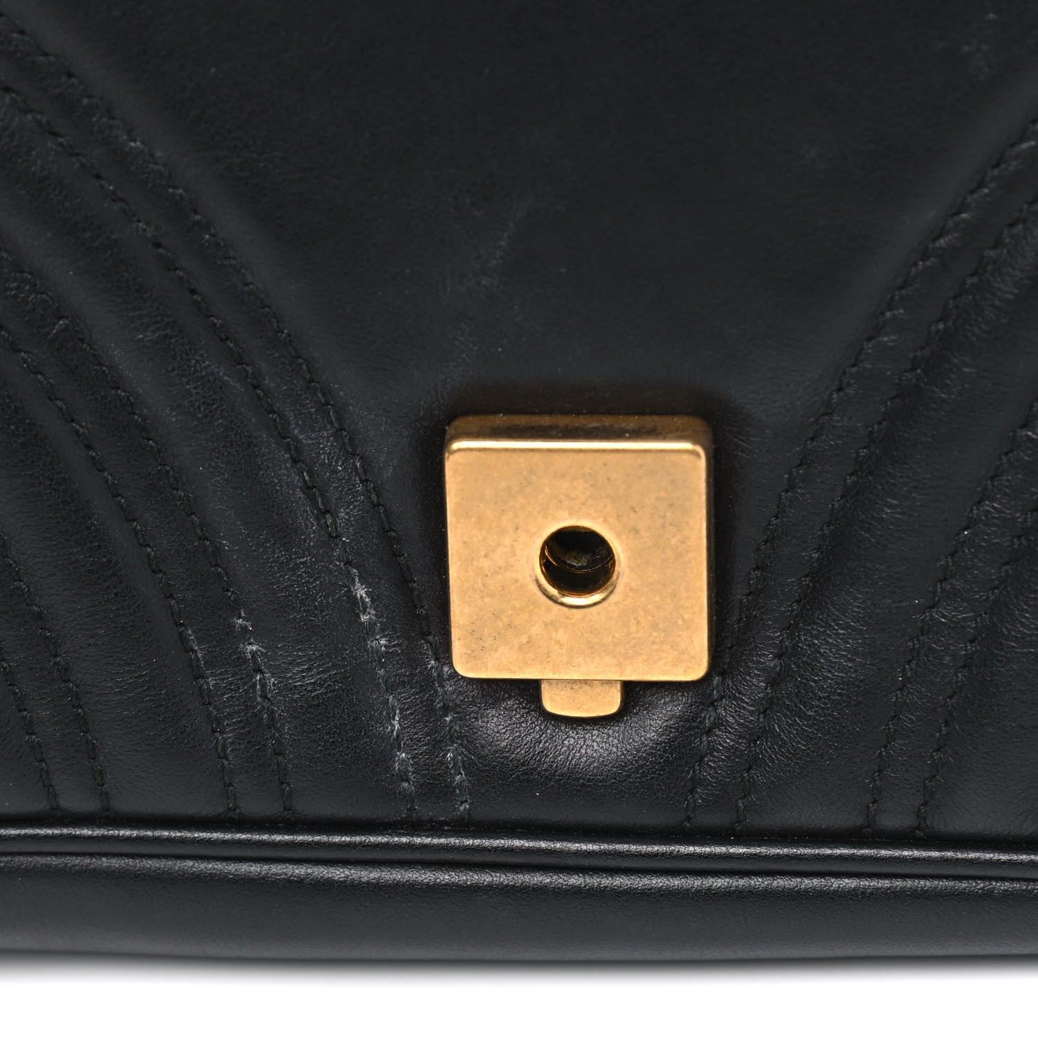 Gucci Calfskin Matelasse Small GG Marmont Shoulder Bag Black 7 of 9