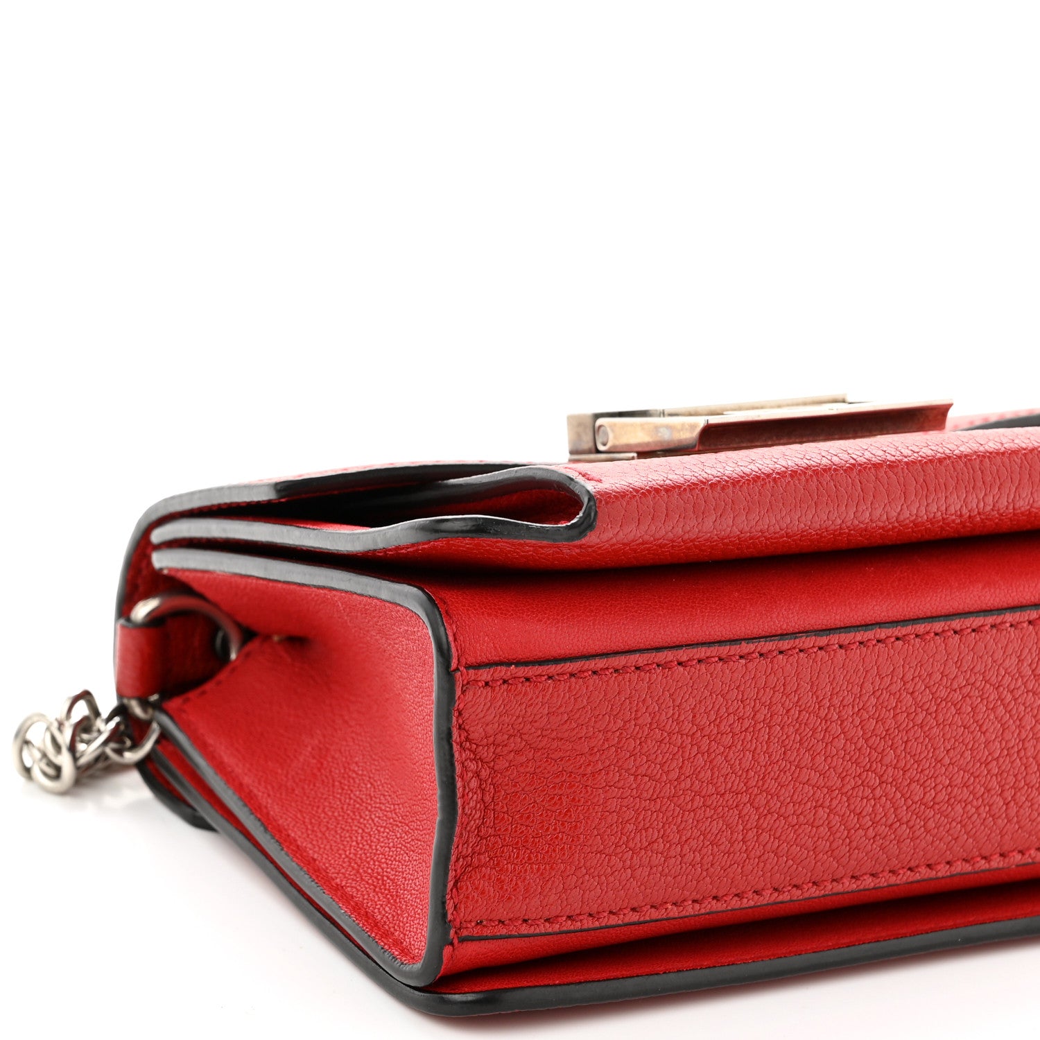 Givenchy Goatskin Mini GV3 Shoulder Bag Bright Red 7 of 8