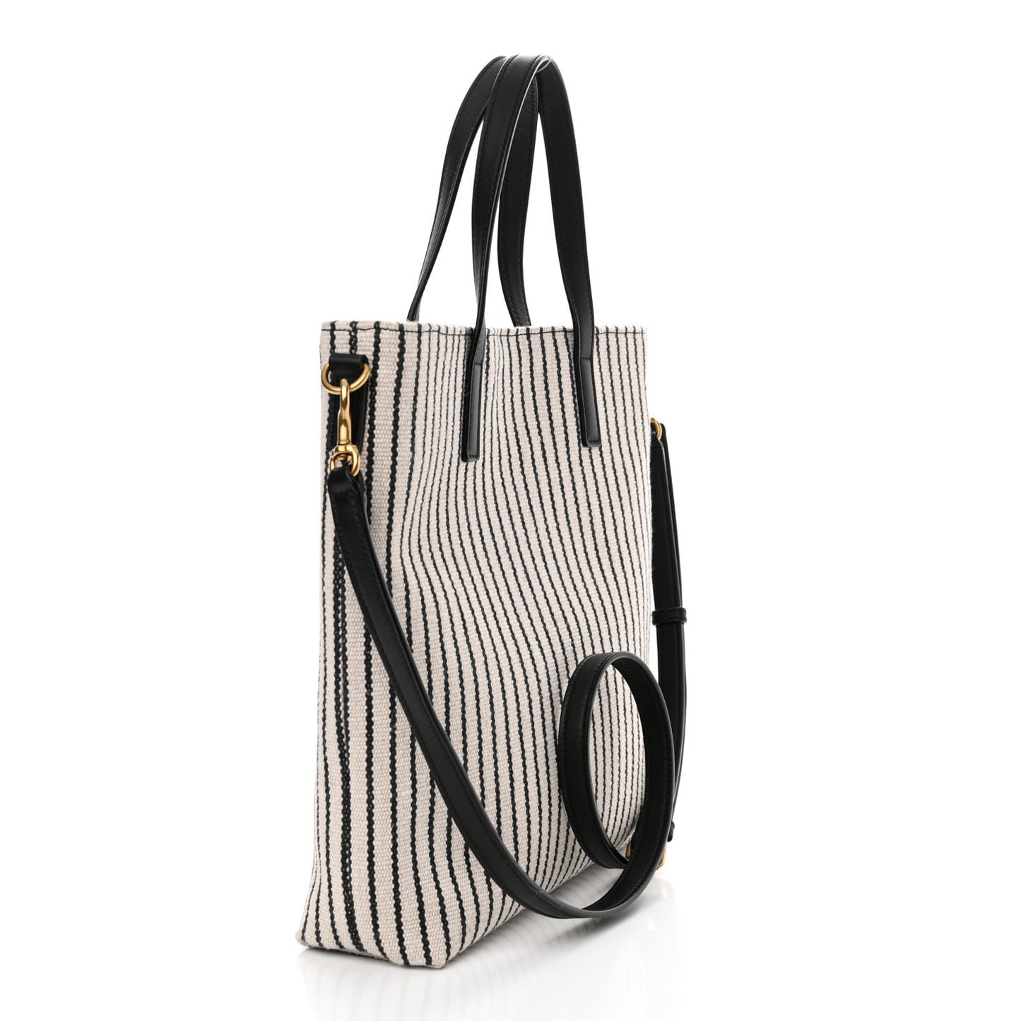 Canvas Striped Toy Shopping Tote Grey Black