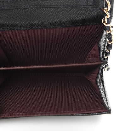 Chanel Caviar Quilted Flap Card Holder On Chain Black 5 of 9
