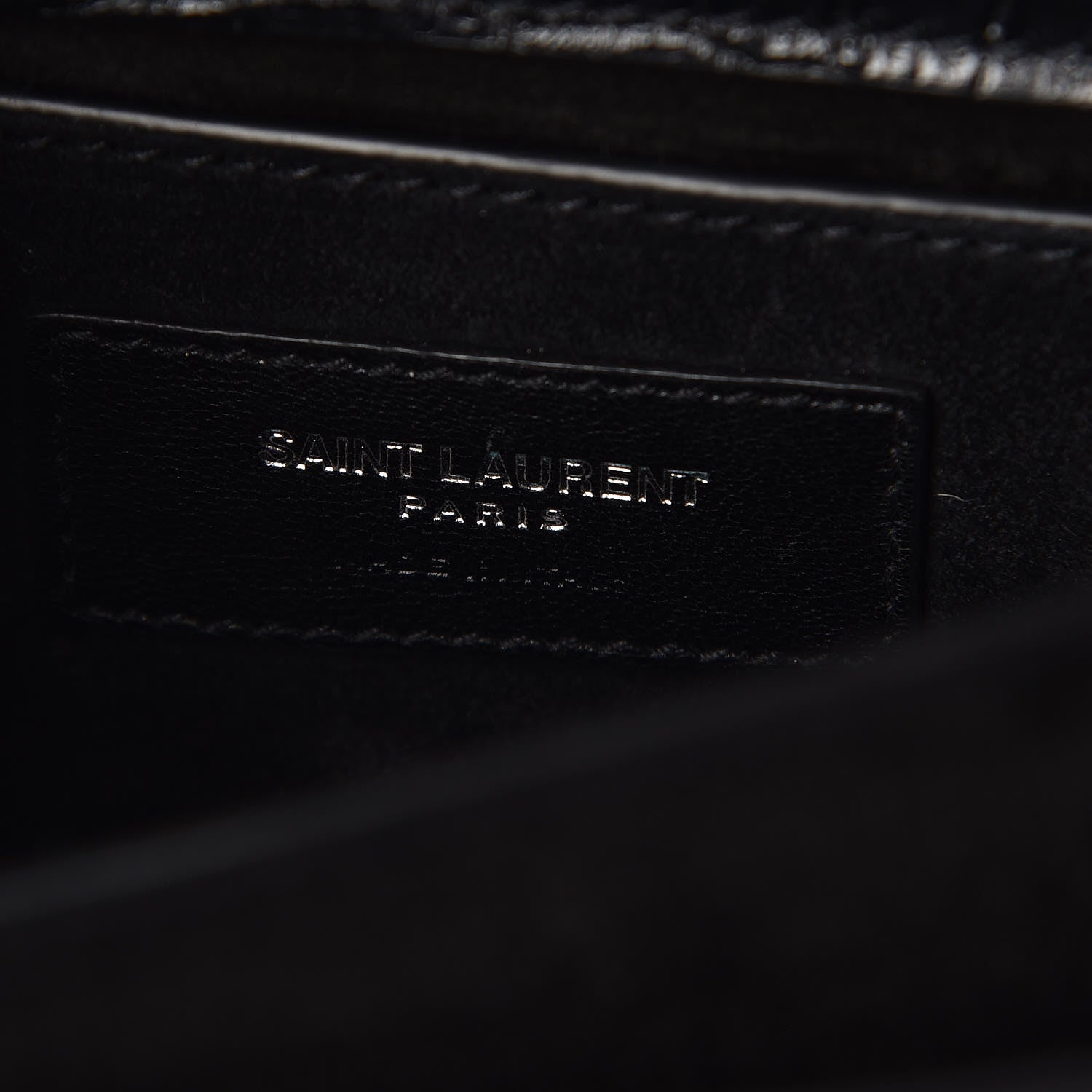 Saint Laurent Calfskin Crocodile Embossed Medium Monogram Sunset Black 6 of 8