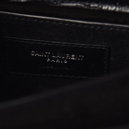 Saint Laurent Calfskin Crocodile Embossed Medium Monogram Sunset Black 6 of 8