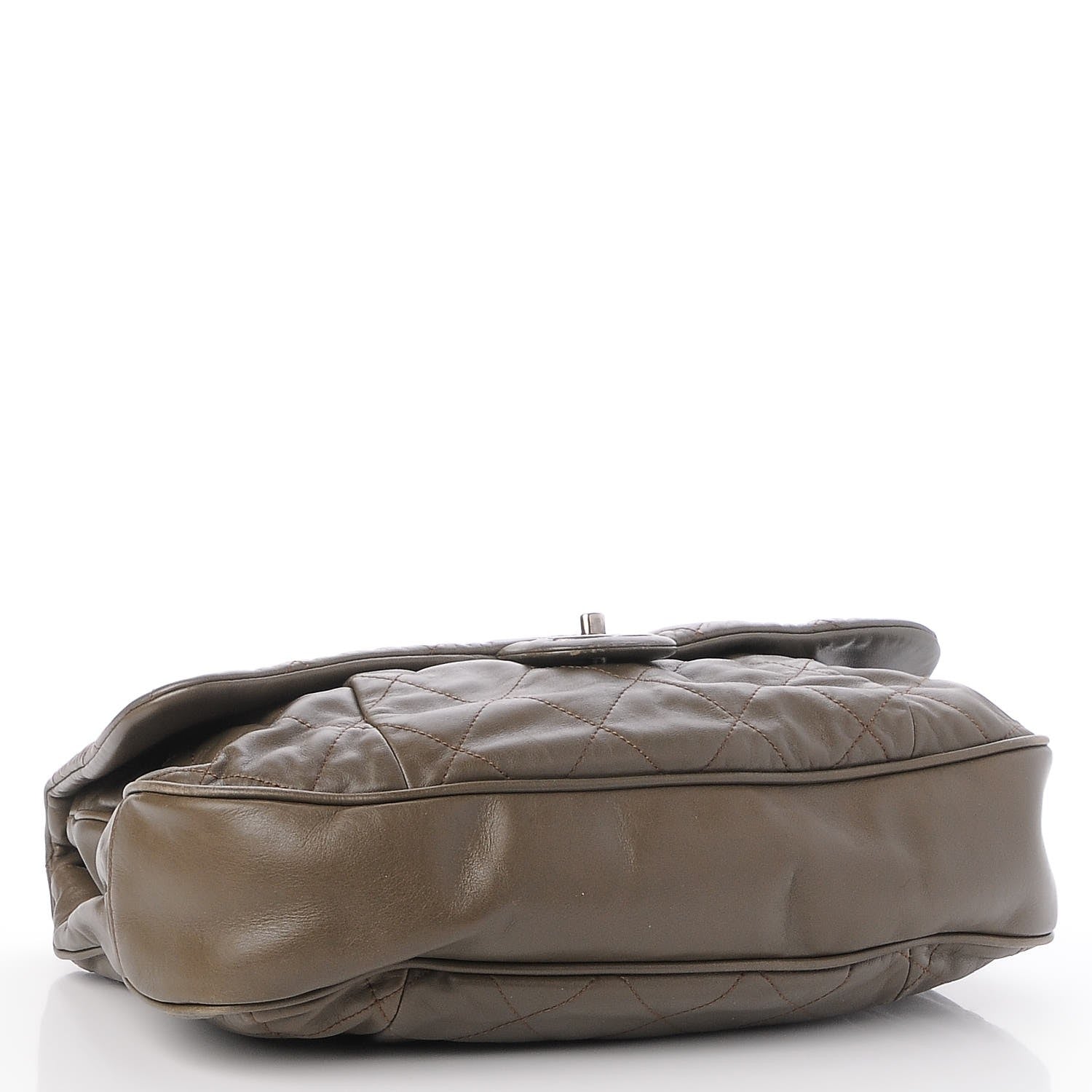 Chanel Calfskin Coco Pleats Messenger Flap Khaki 4 of 8