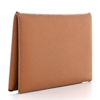 Hermes Epsom Calvi Card Case Gold 3 of 8