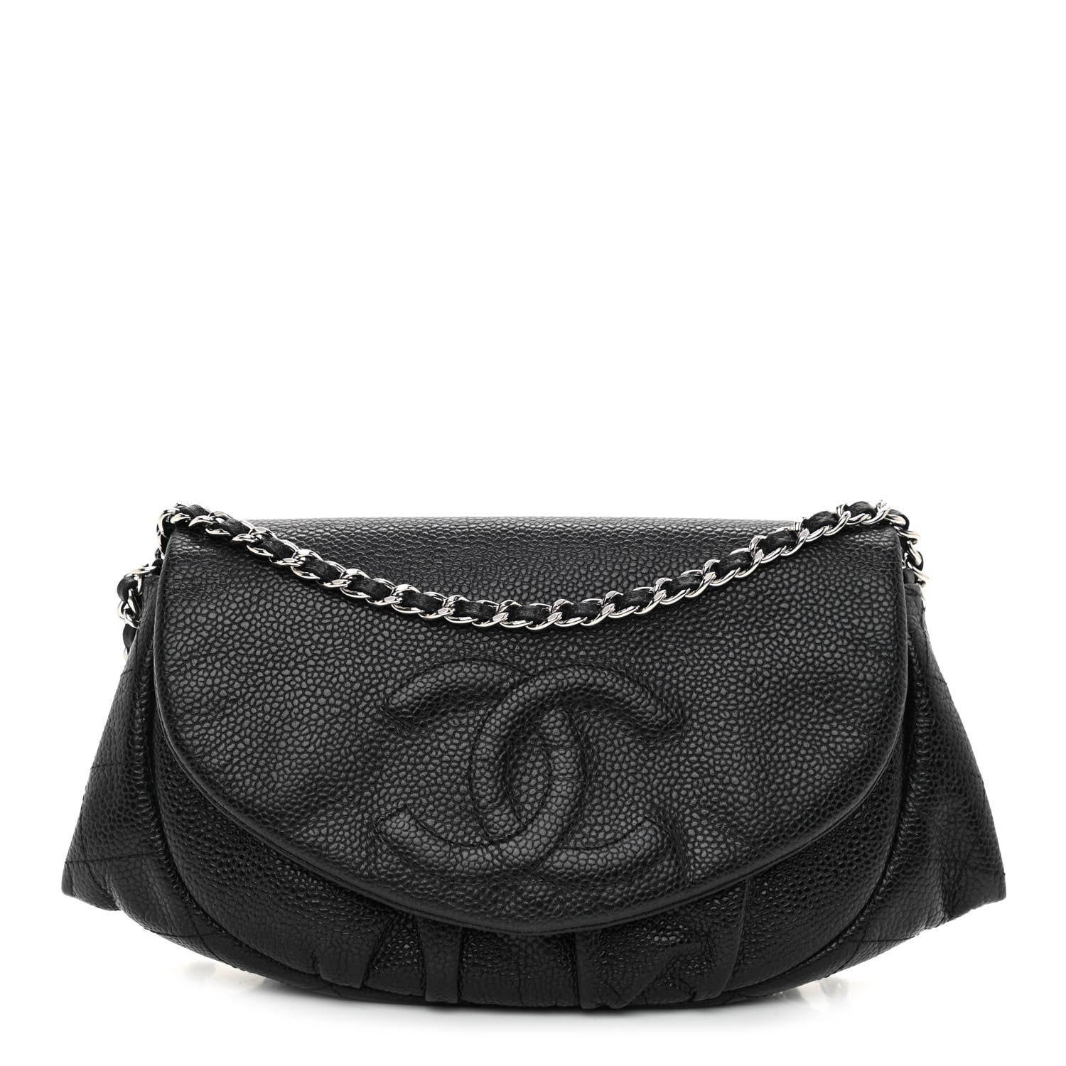 Chanel Caviar Half Moon Wallet On Chain WOC Black 1 of 9
