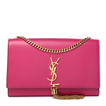Saint Laurent Smooth Calfskin Medium Classic Monogram Kate Tassel Satchel Fuchsia 1 of 5