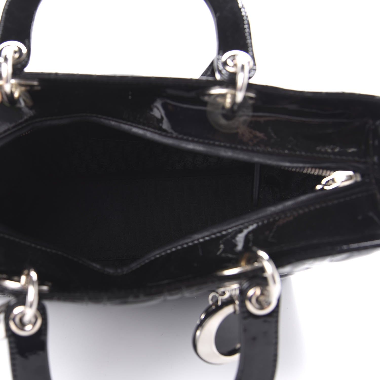Christian Dior Patent Cannage Large Lady Dior Black 5 of 10
