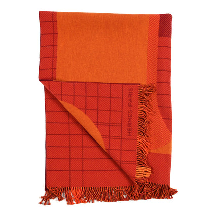 Hermes Merinos Wool Cashmere Anchor Chain 17 Blanket Terracotta 3 of 4