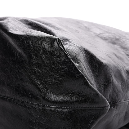 Saint Laurent Cracked Shiny Calfskin Teddy Drawstring Bag Black 6 of 8