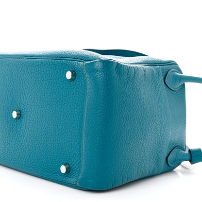 Hermes Taurillon Clemence Lindy 30 Bleu Paon 10 of 10