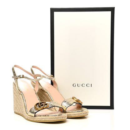 Gucci Galassia Aitana Espadrille 10/95mm Wedge Sandals 37 Platino 9 of 9