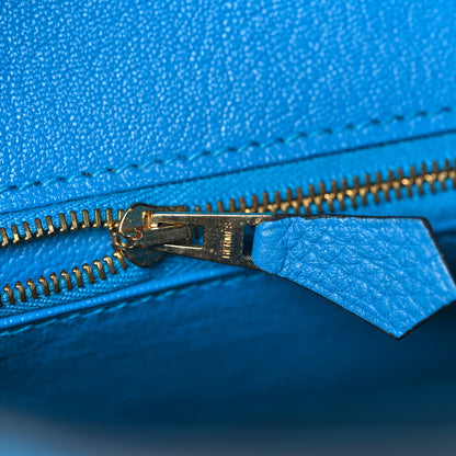 Hermes Taurillon Clemence Birkin 30 Bleu Zanzibar 18 of 41