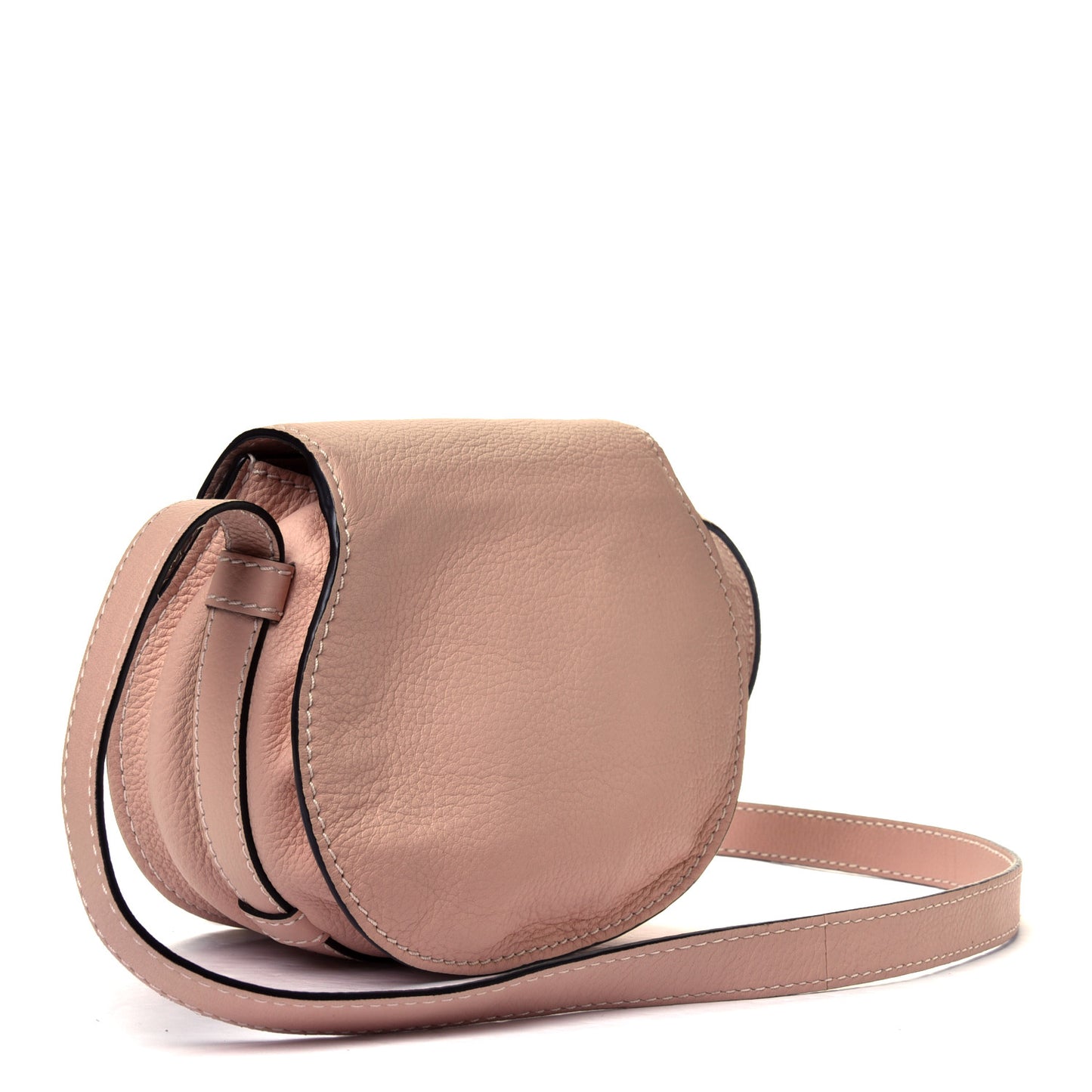 Calfskin Mini Marcie Round Crossbody Bag Blush Nude