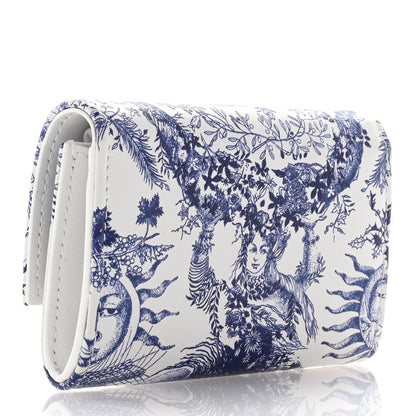 Christian Dior Calfskin Le Soleil Print Wallet Blue Multicolor 3 of 8