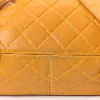 Chanel Lambskin Quilted Backpack Yellow 10 of 13