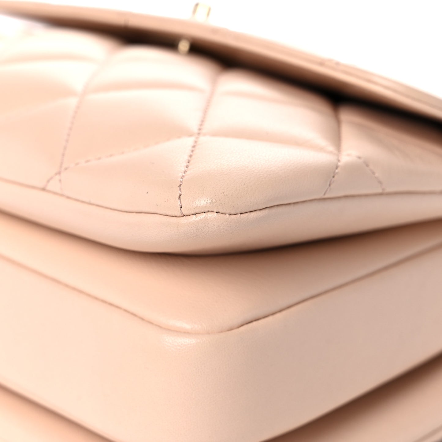 Lambskin Quilted Small Trendy CC Dual Handle Flap Bag Beige