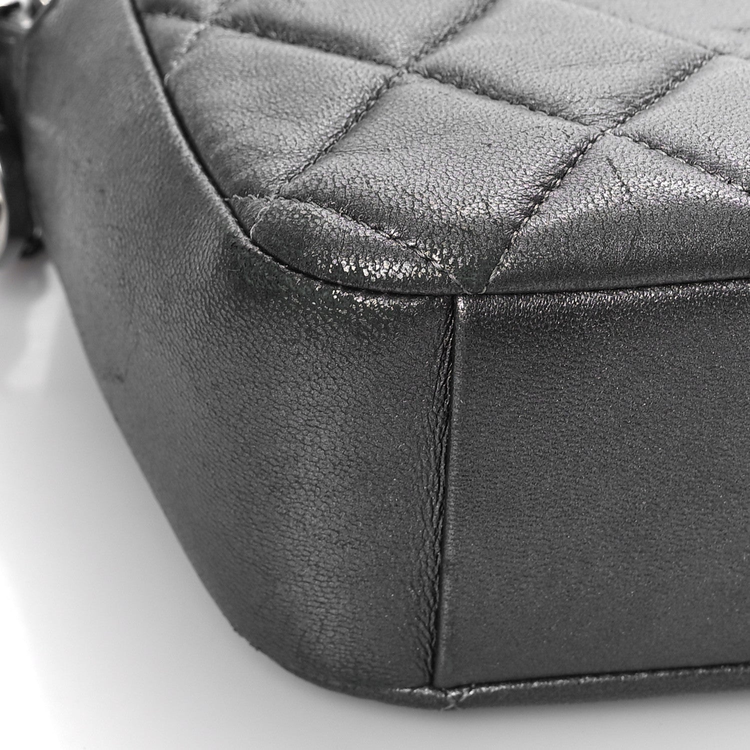 Chanel Metallic Calfskin Quilted Small Ballerine Camera Case Grey 8 of 15