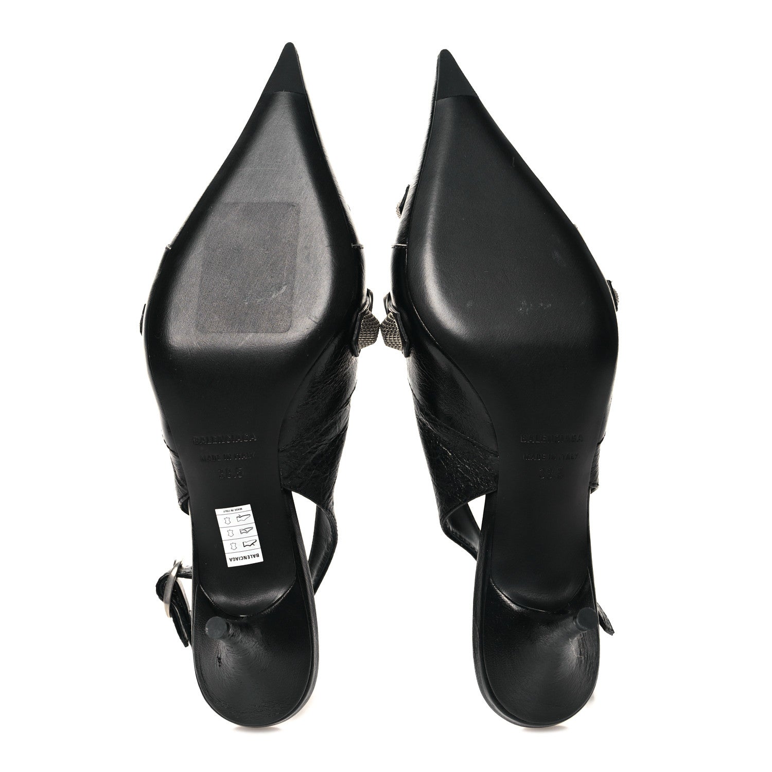 Balenciaga Agneau Arena Cagole 70mm Slingback Pumps 38.5 Black 5 of 10