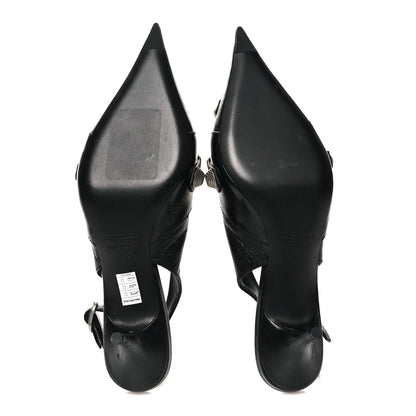 Balenciaga Agneau Arena Cagole 70mm Slingback Pumps 38.5 Black 5 of 10