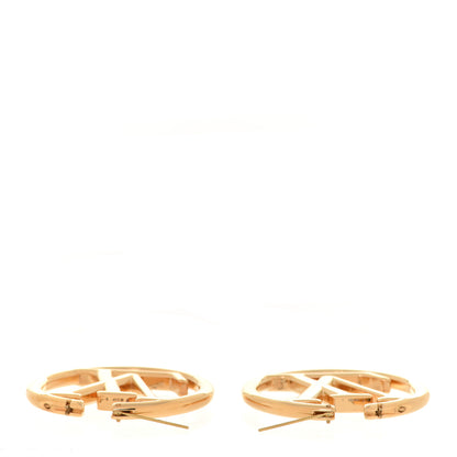 Louis Vuitton Metal Louise Hoop Earrings Gold 3 of 5