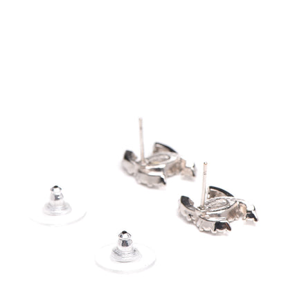 Chanel Crystal CC Earrings Silver 3 of 5