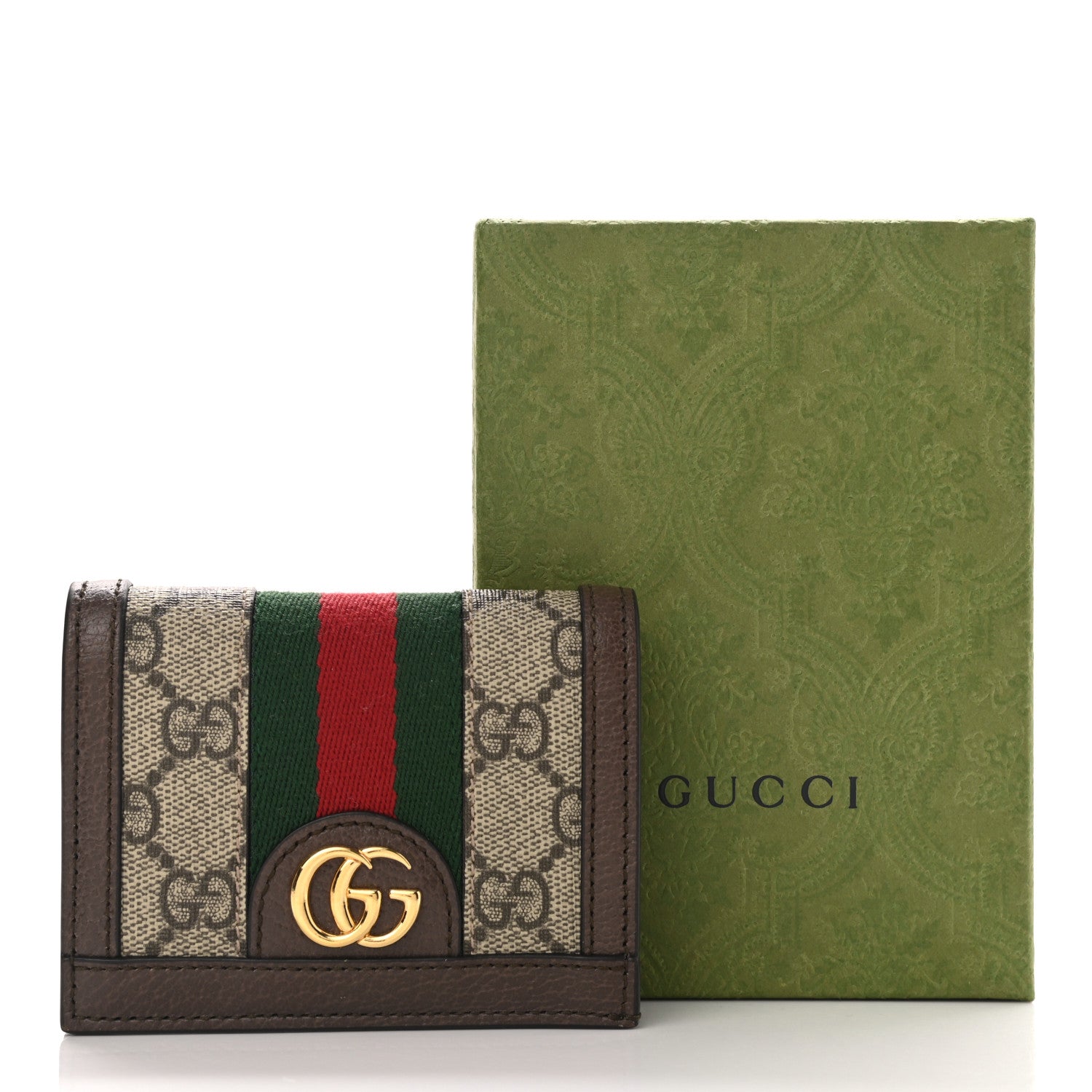 Gucci GG Supreme Monogram Web Ophidia Card Case Beige New Acero 8 of 8