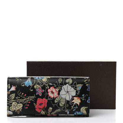 Gucci Shangai Calfskin Flora Knight Flap Wallet Black 9 of 9