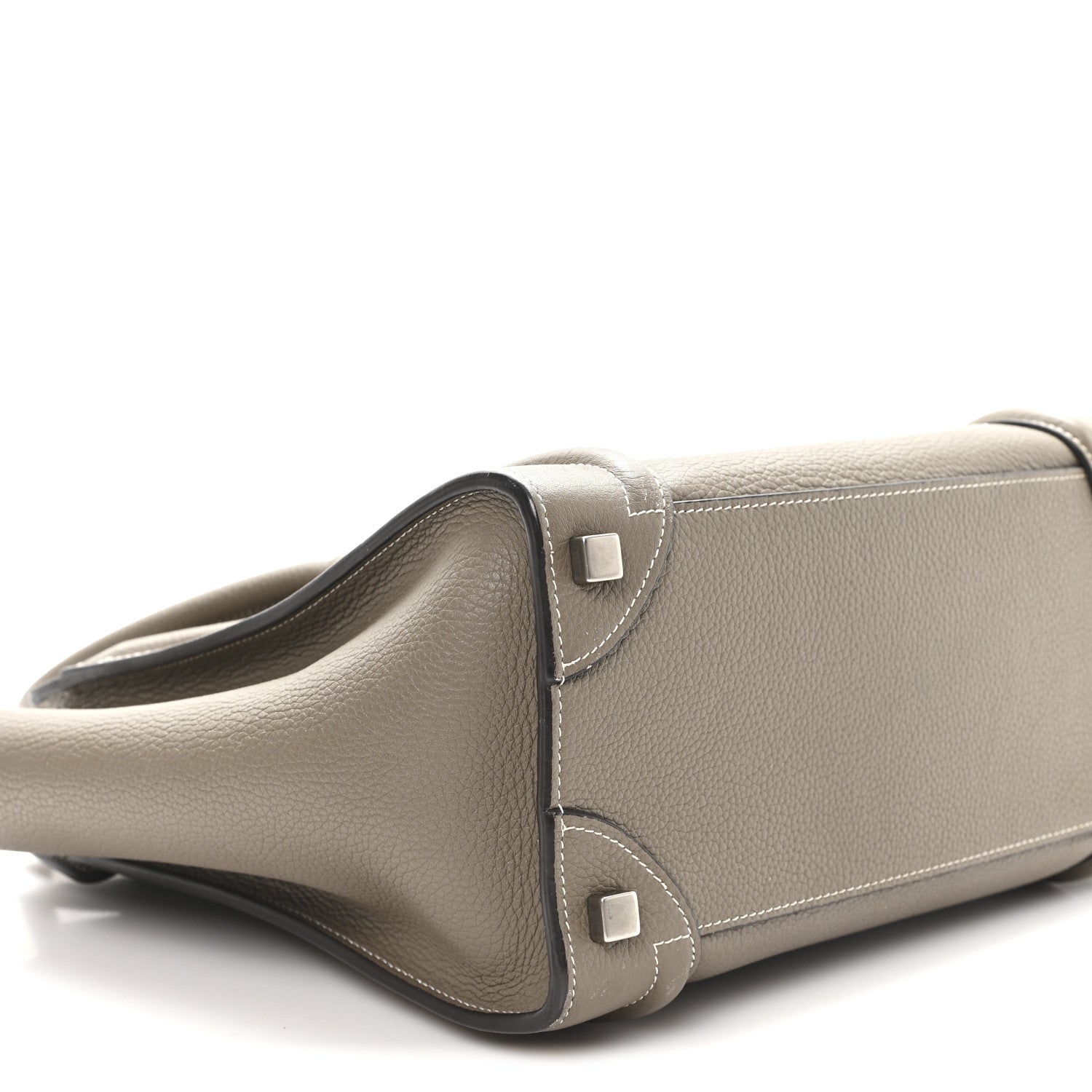Celine Drummed Calfskin Micro Luggage Souris 8 of 11