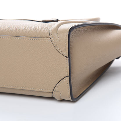 Celine Drummed Calfskin Nano Luggage Dune 9 of 11