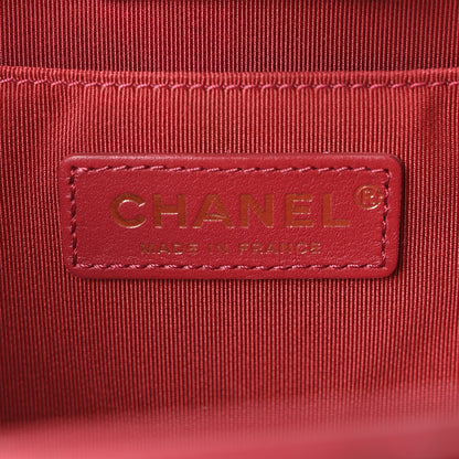 Chanel Calfskin Quilted Small CC Chain Accordion Tote Red 6 of 10