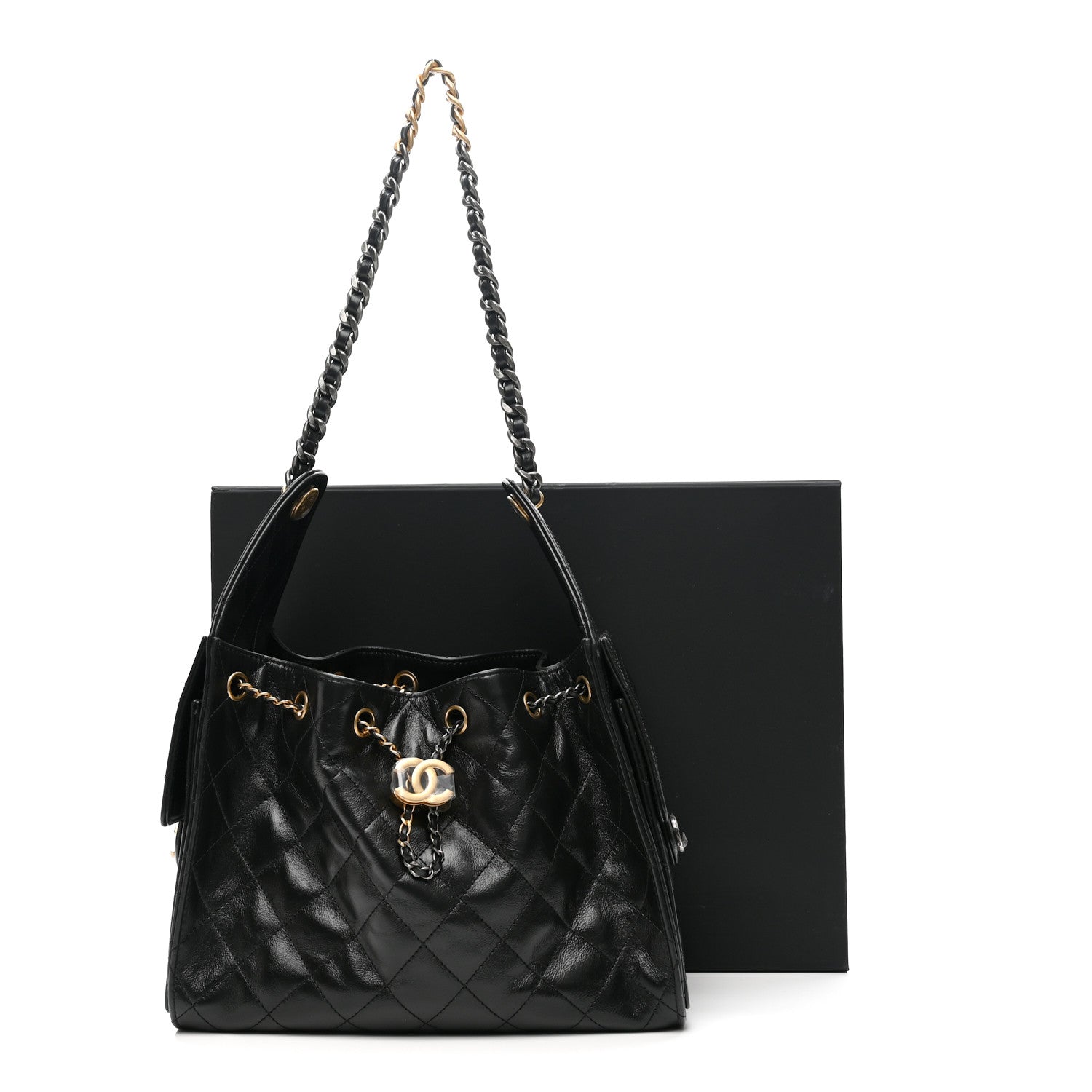 Chanel Shiny Crumpled Calfskin Quilted Small Chanel 25 Handbag