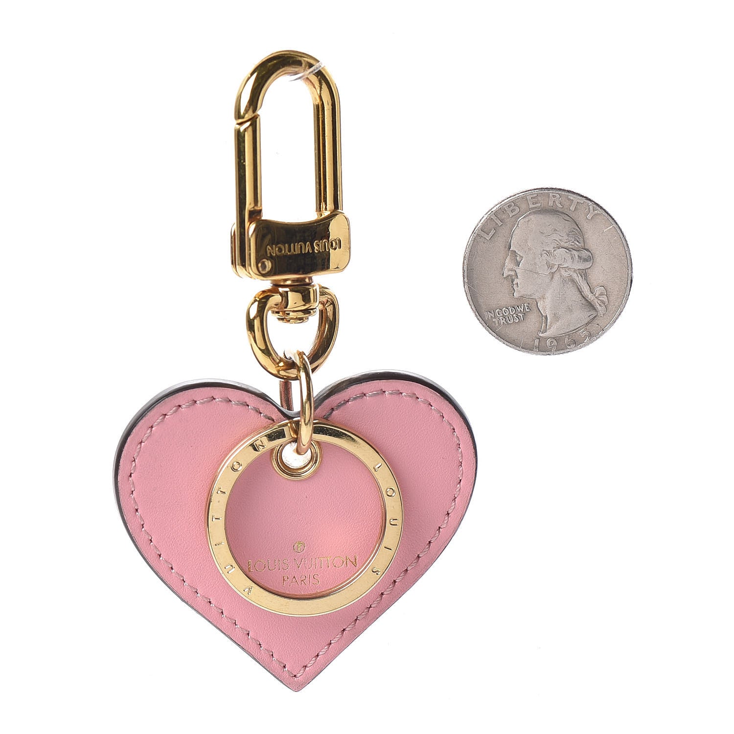 Louis Vuitton Calfskin Gradient Love Lock Heart Bag Charm Rose 2 of 3