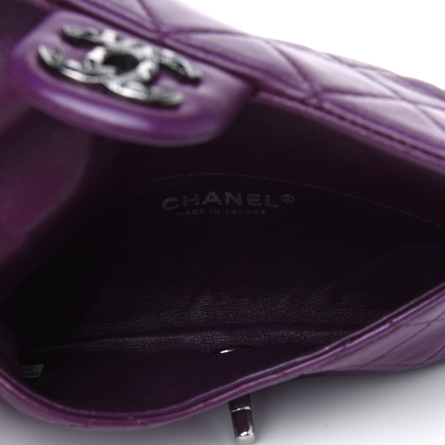 Chanel Lambskin Quilted Mini Mineral Nights Flap Crossbody Bag Purple 4 of 4