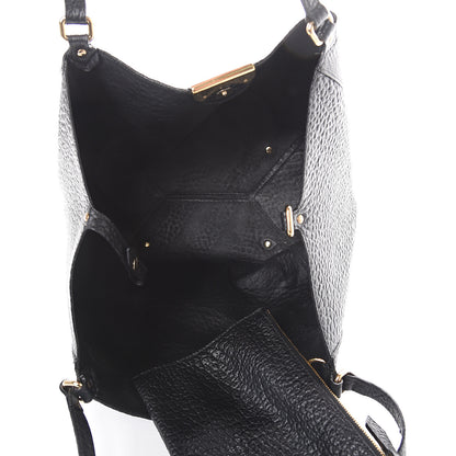 Burberry Signature Grain Calfskin Check Embossed Small Canterbury Tote Black 4 of 8