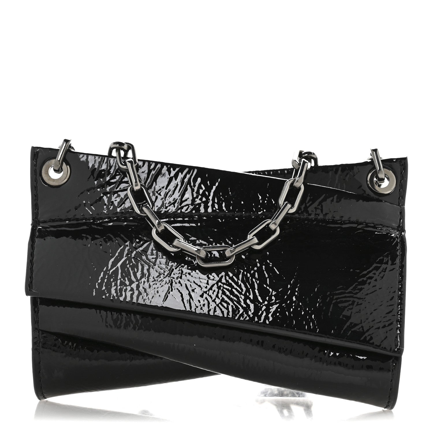 Christian Louboutin Patent Vog Small Loubitwist Clutch Black 1 of 10