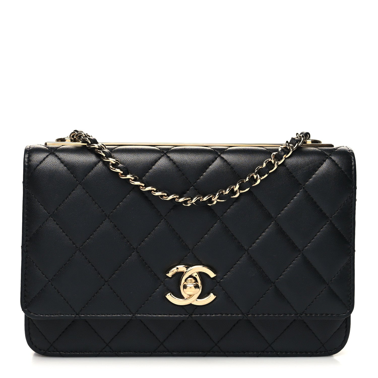 Chanel Lambskin Quilted Trendy CC Wallet On Chain WOC Black 1 of 13