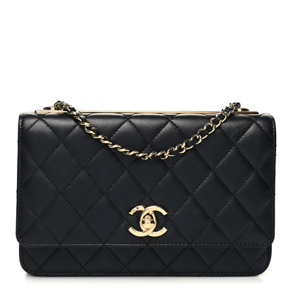 Chanel Lambskin Quilted Trendy CC Wallet On Chain WOC Black 1 of 13