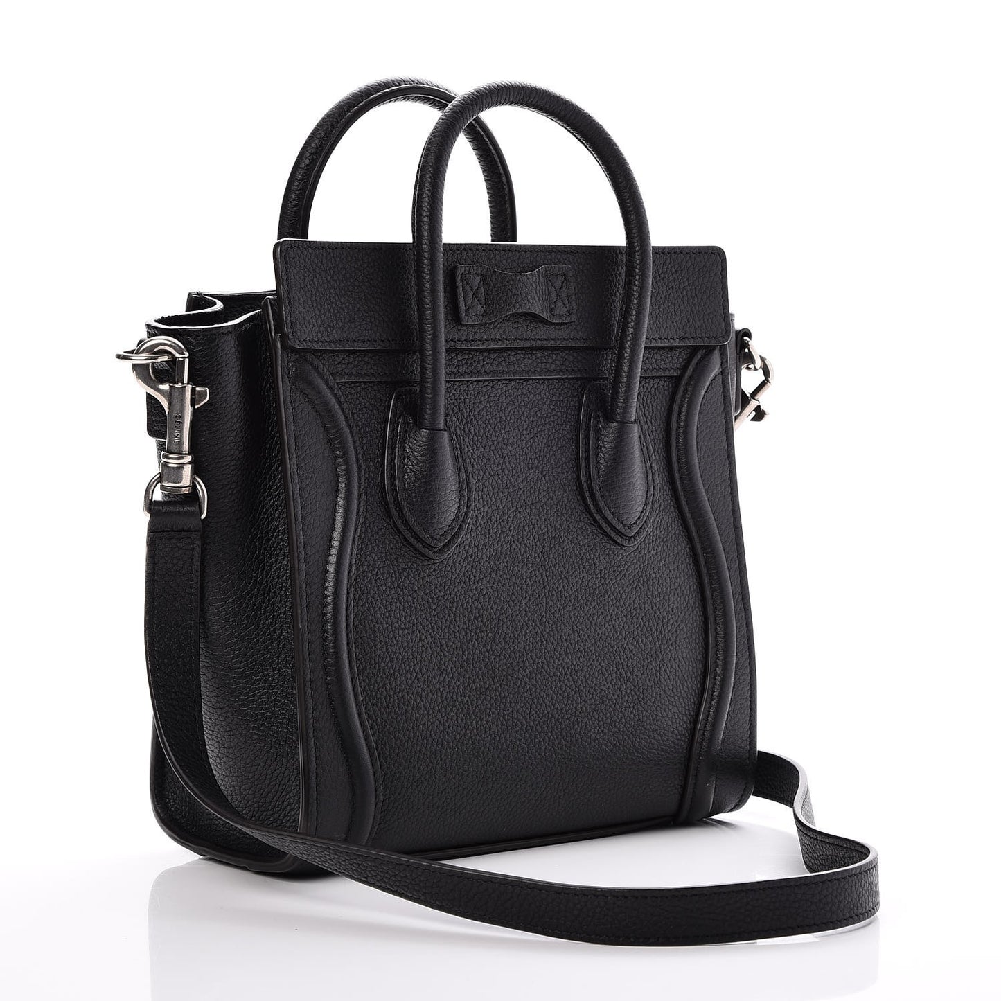 Drummed Calfskin Nano Luggage Black